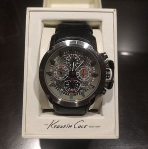 Men's Kenneth Cole Watched Black Leather Band